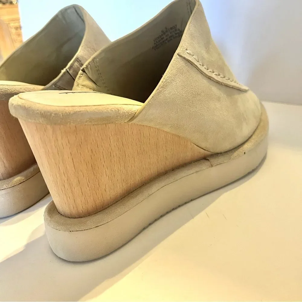 Free People Running In Wedges Suede‎ Platform Sandals in Cafe Tan NIB size 7.5